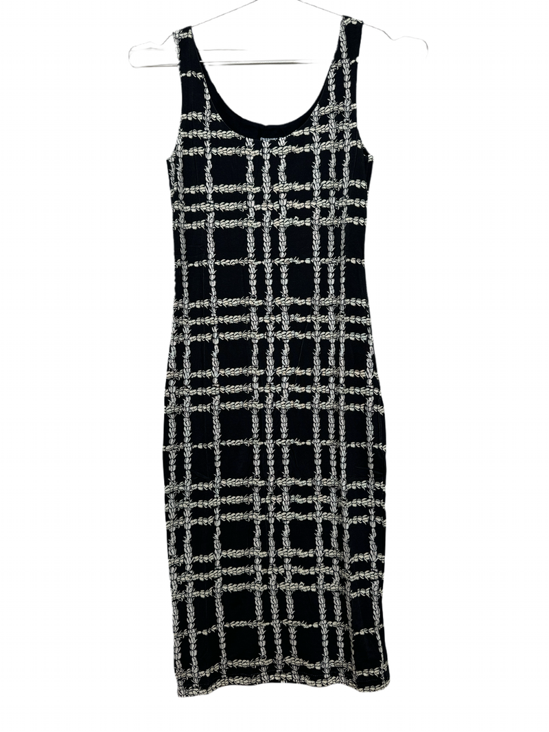 Womens Midi BodyCon Dress in black Pikake Palaka