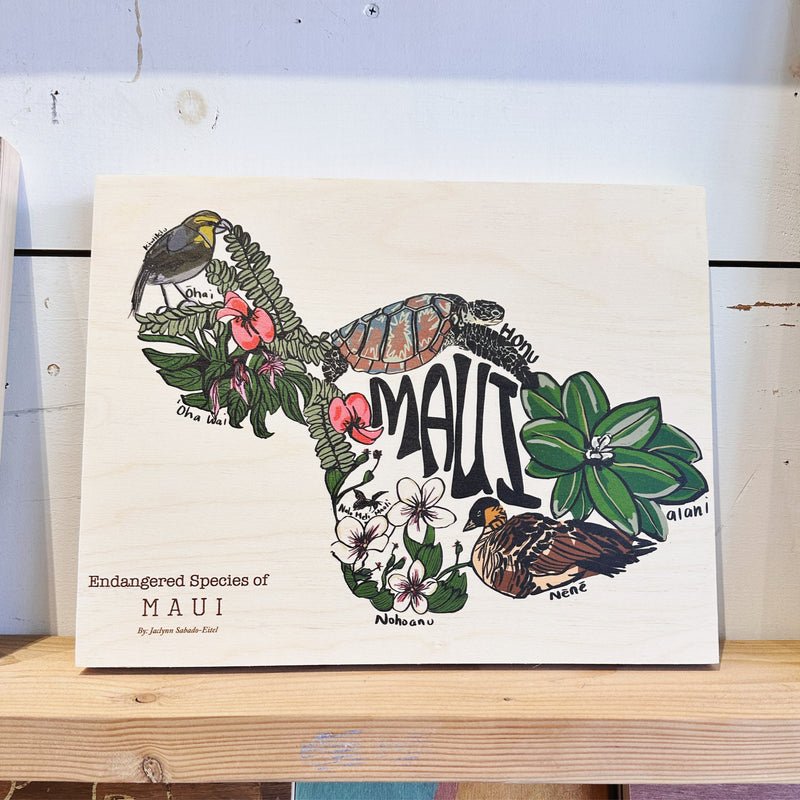 Maui - Endangered Species Wood Print