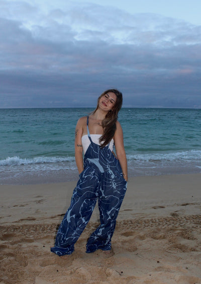 Women's Scoop Neck Jumper in Kalo  Denim Blues