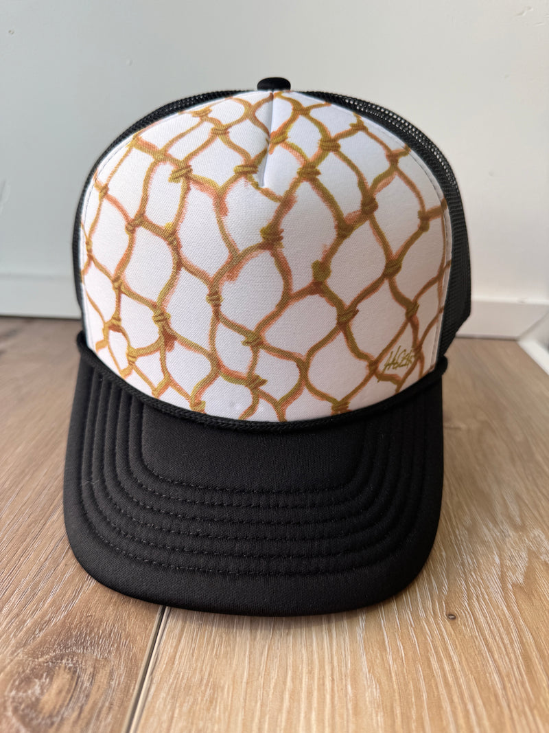 Fish net Hand Painted Hat