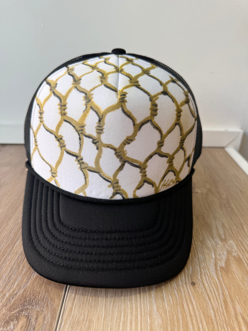 Fish net Hand Painted Hat