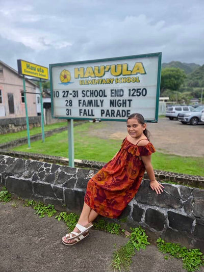 Girls Aloha Dress in Autumn Hau