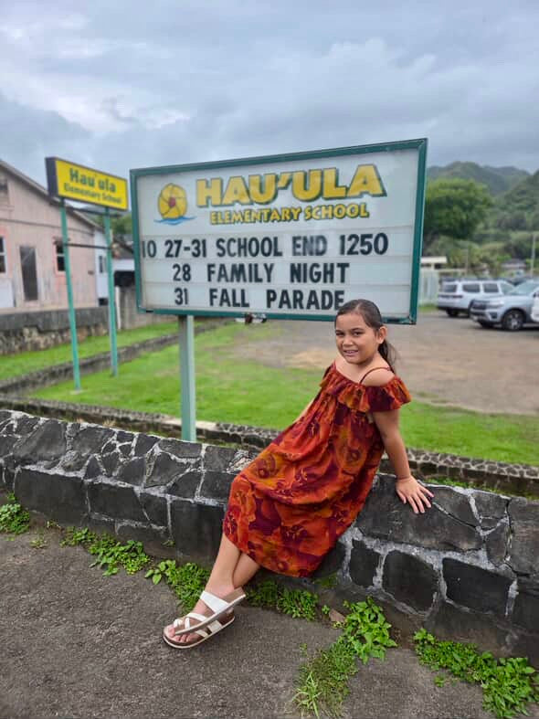 Girls Aloha Dress in Autumn Hau