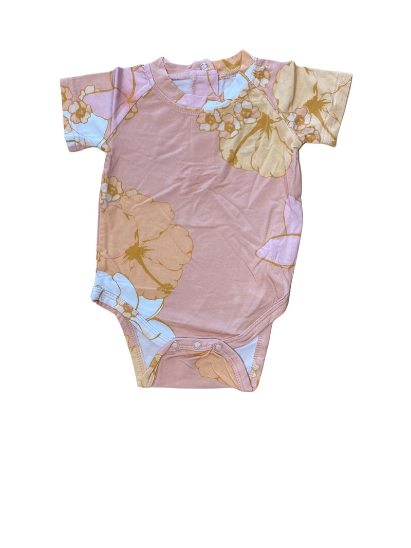 Short Sleeve Onesie in Guava Jelly