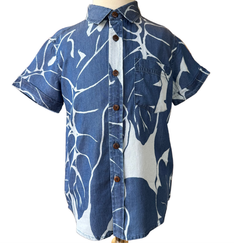Keiki Boys Aloha Tee in Kalo Blues