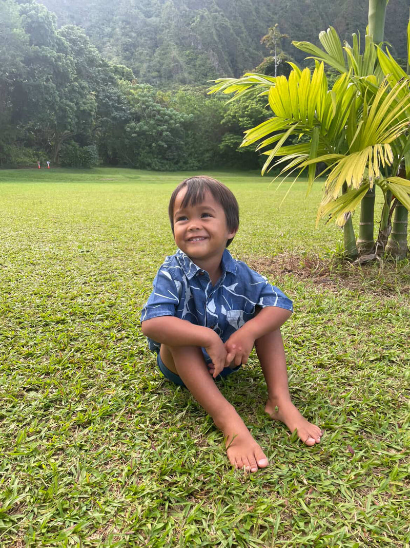 Keiki Boys Aloha Tee in Kalo Blues