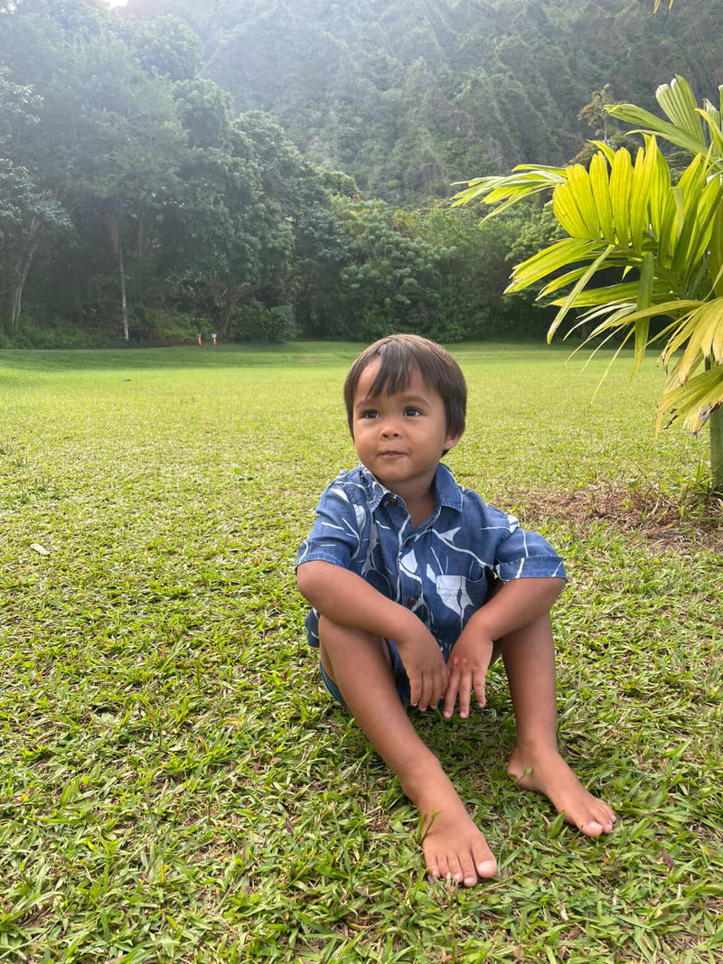 Keiki Boys Aloha Tee in Kalo Blues