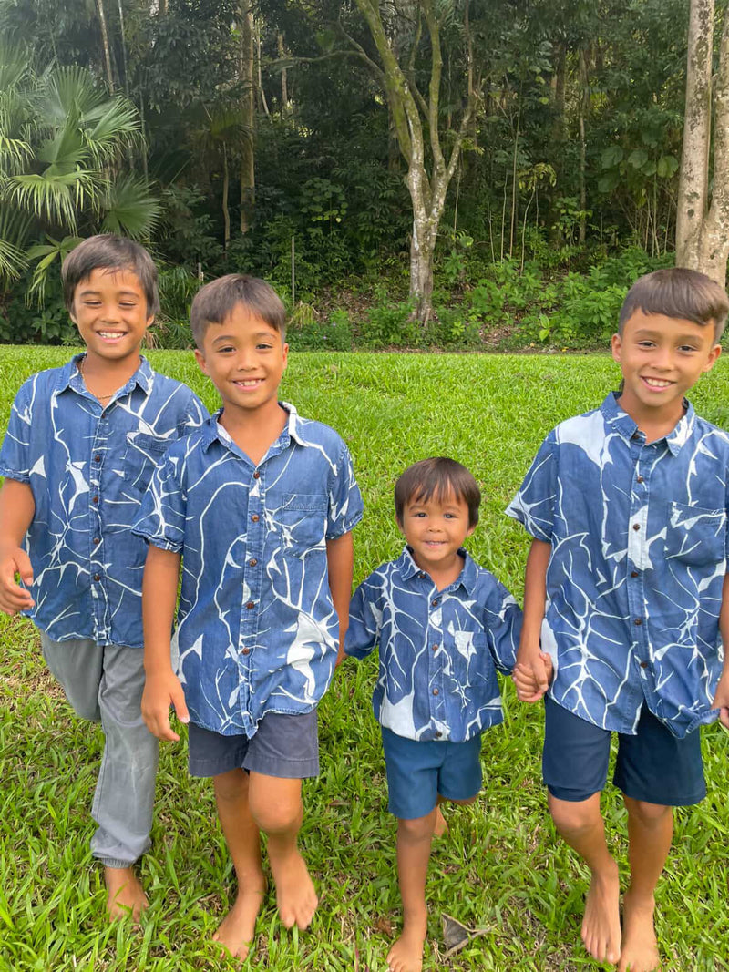 Keiki Boys Aloha Tee in Kalo Blues