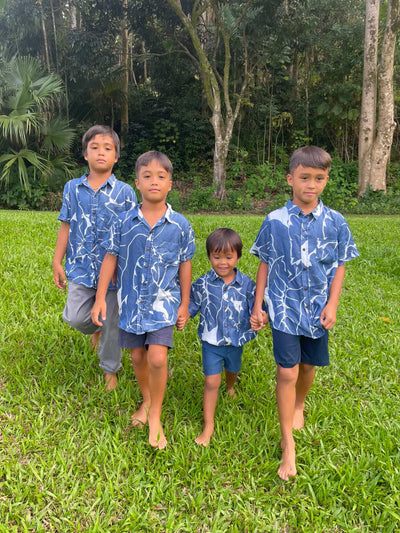Keiki Boys Aloha Tee in Kalo Blues