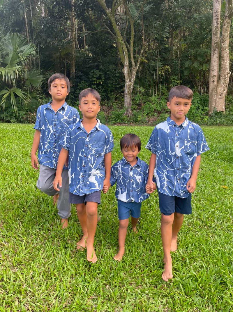 Keiki Boys Aloha Tee in Kalo Blues