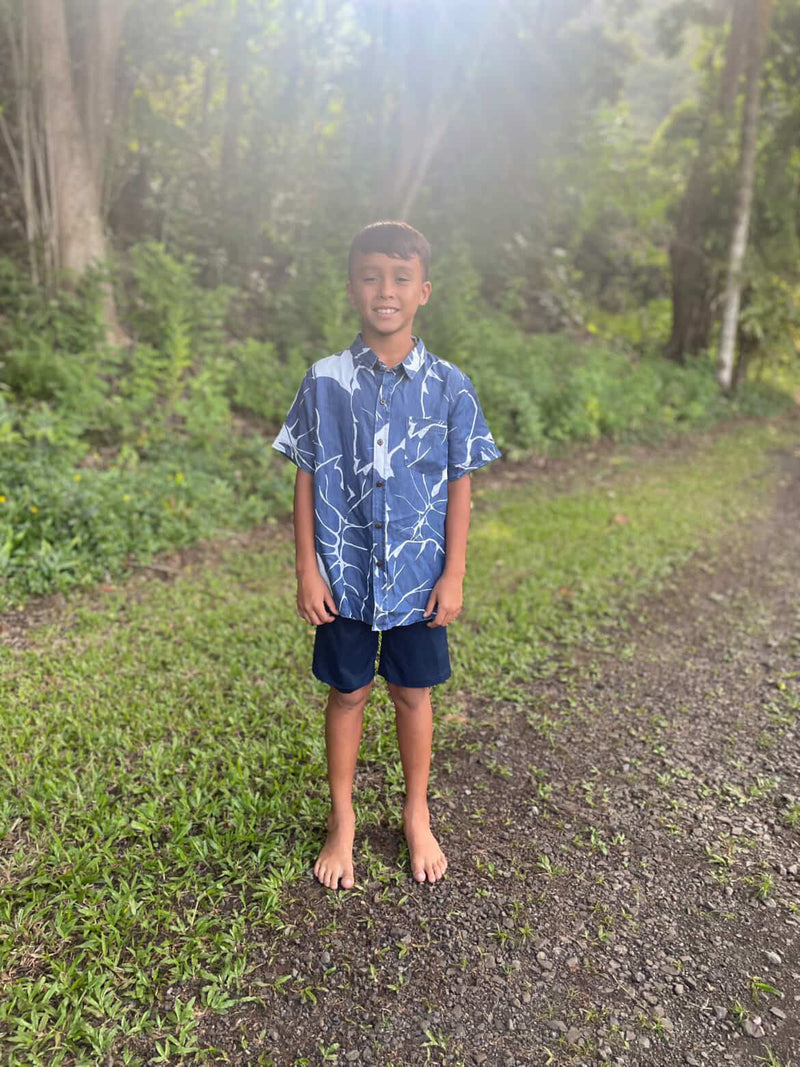 Keiki Boys Aloha Tee in Kalo Blues