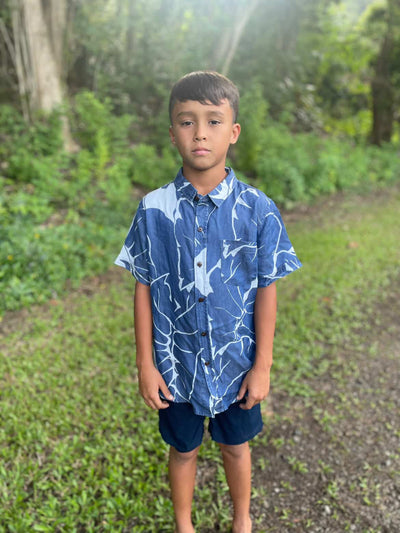 Keiki Boys Aloha Tee in Kalo Blues