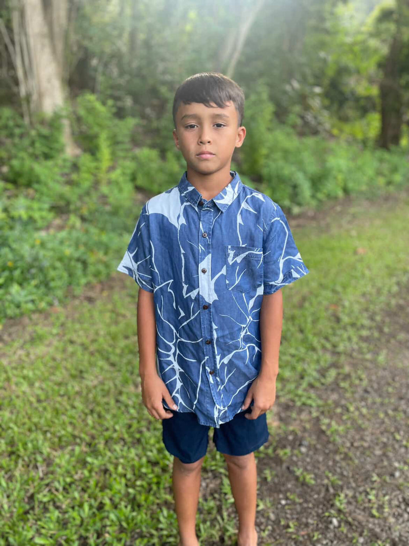 Keiki Boys Aloha Tee in Kalo Blues