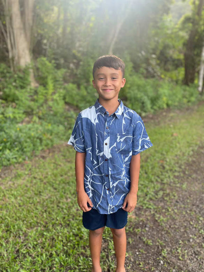 Keiki Boys Aloha Tee in Kalo Blues