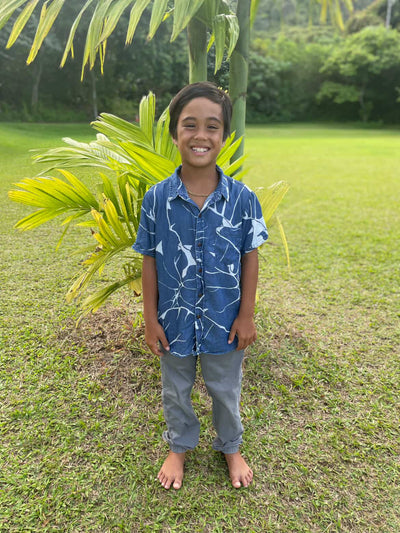 Keiki Boys Aloha Tee in Kalo Blues