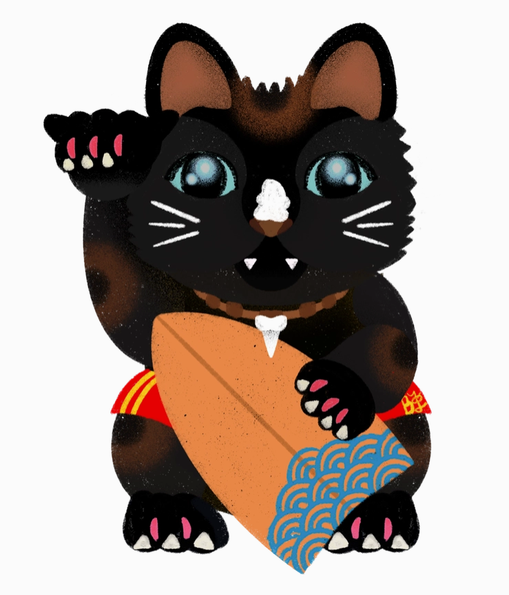 Kuro Surfer Stickers