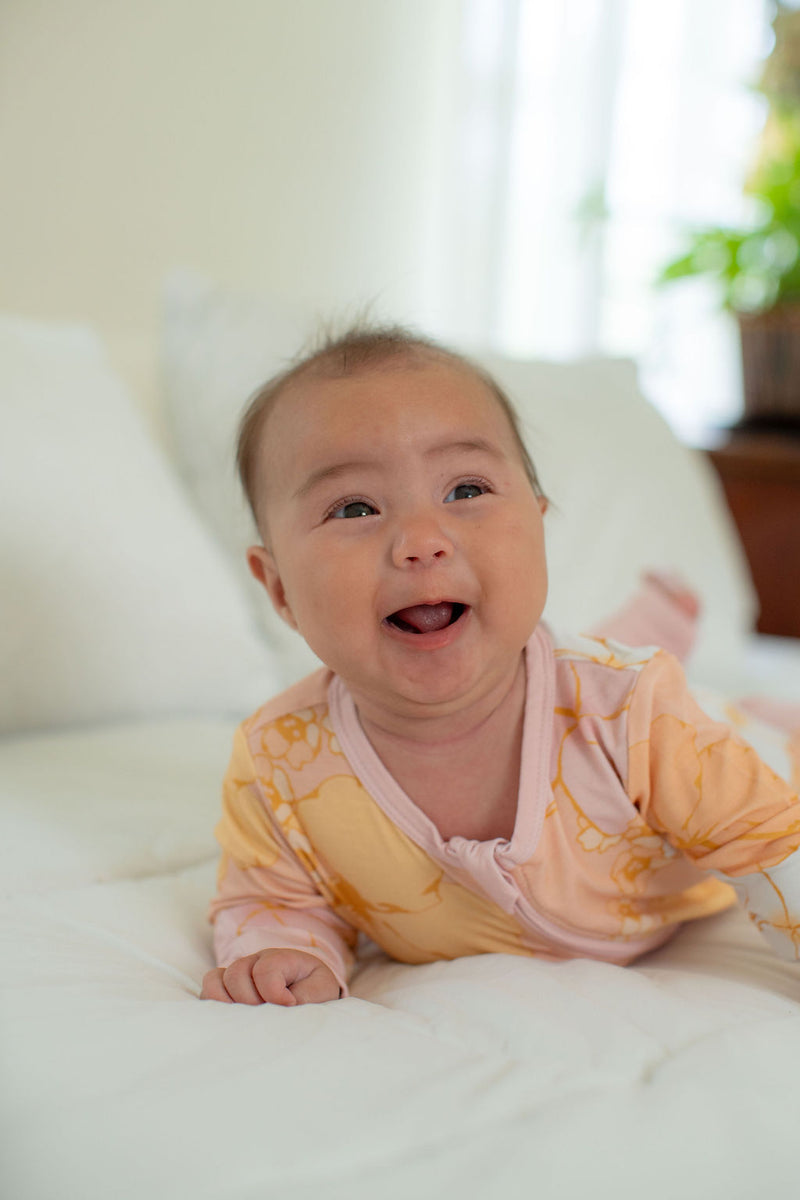 Long Sleeve Keiki Romper in Guava Jelly