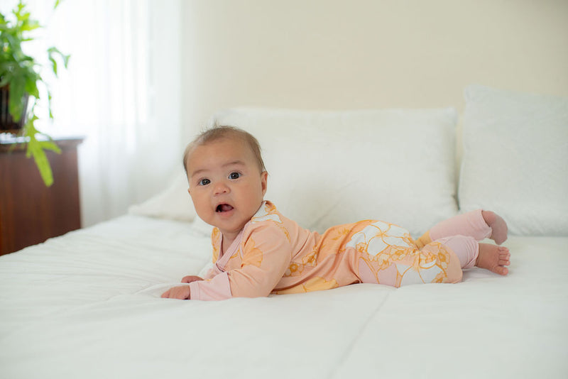 Long Sleeve Keiki Romper in Guava Jelly