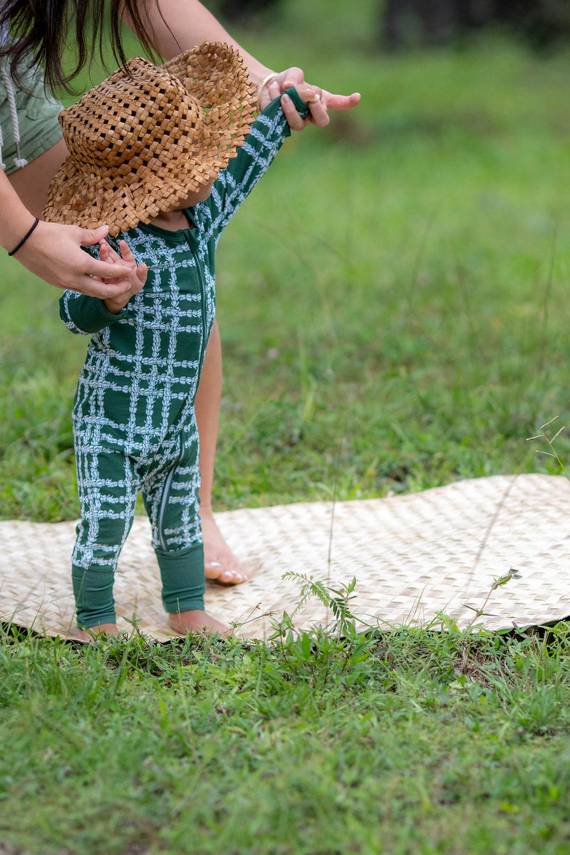 Long Sleeve Keiki Romper in Palaka