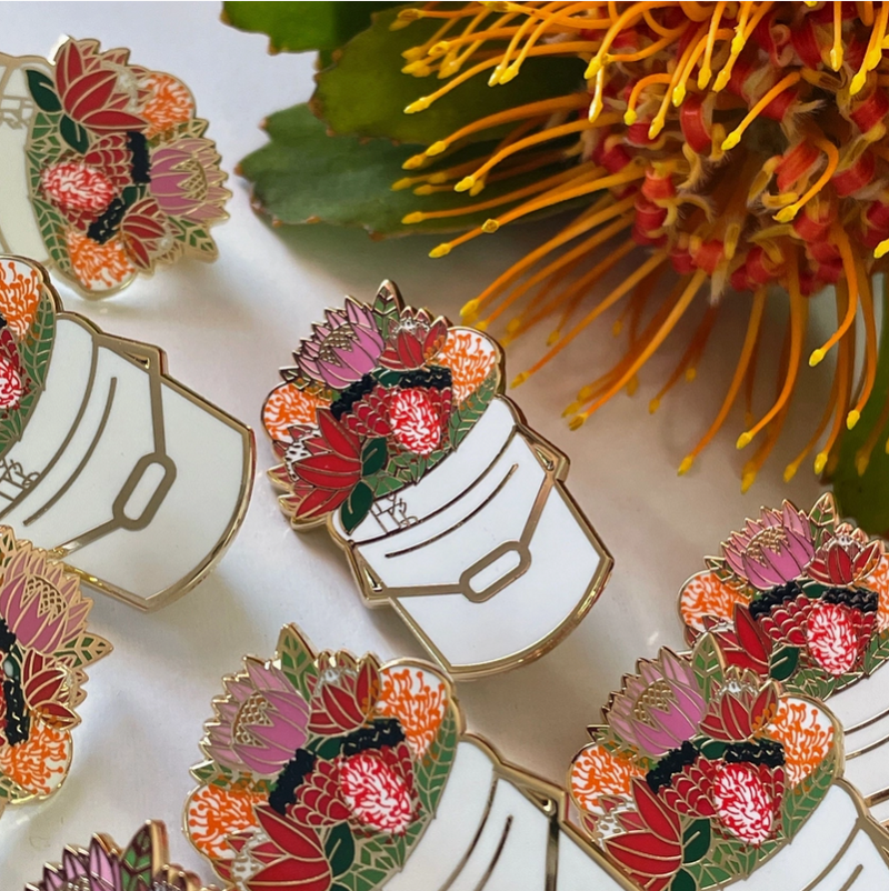 Protea Bucket Enamel Pin