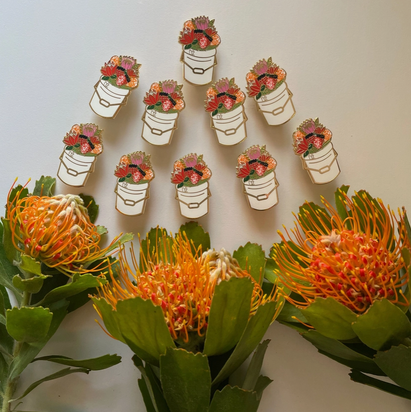 Protea Bucket Enamel Pin