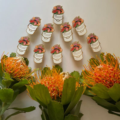 Protea Bucket Enamel Pin