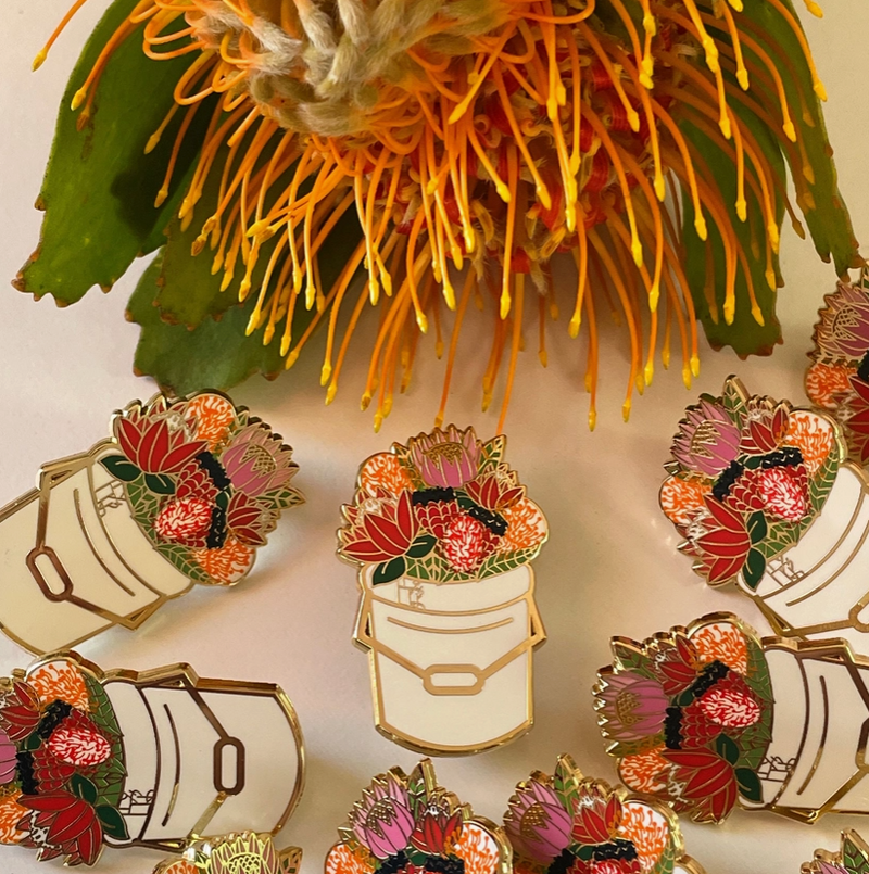 Protea Bucket Enamel Pin