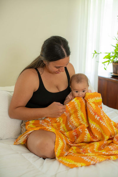 Pumpkin Puakenikeni Baby Swaddle