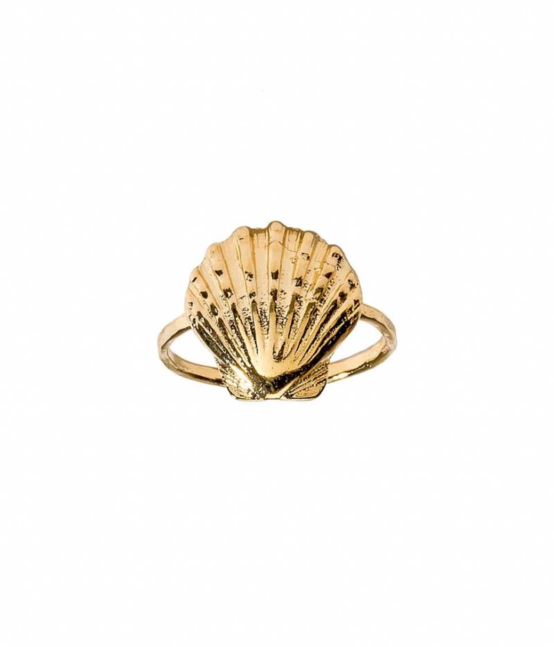 Golden Sunrise Shell Ring