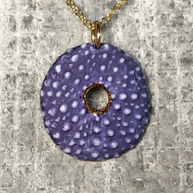 Porcelain Sea Urchin Neclace in Gold