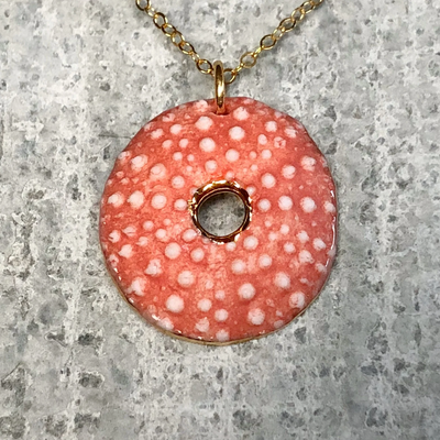 Porcelain Sea Urchin Neclace in Gold