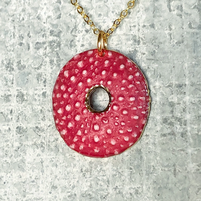 Porcelain Sea Urchin Neclace in Gold