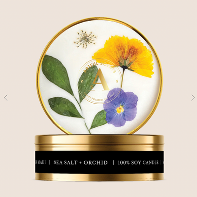 Sea Salt + Orchid Botanical Flower Candle