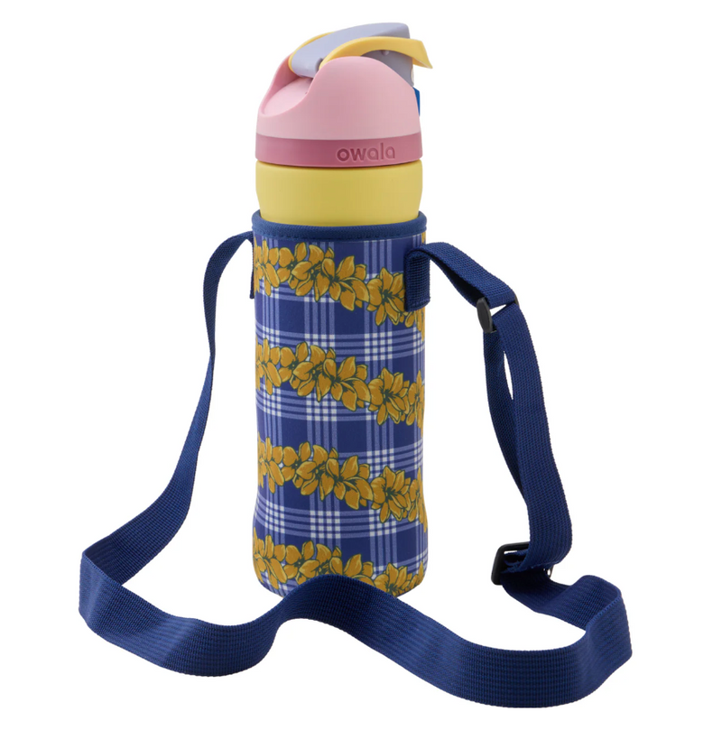 Plumeria Palaka Navy Bottle Holder