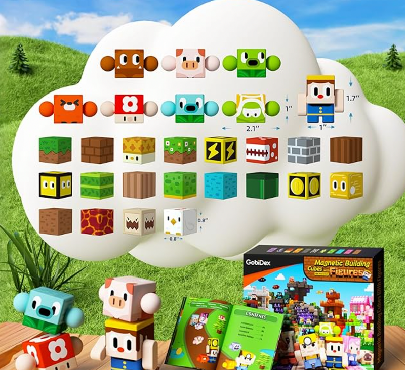 Mario Magnetic Building Cubes - 100 Piece Set