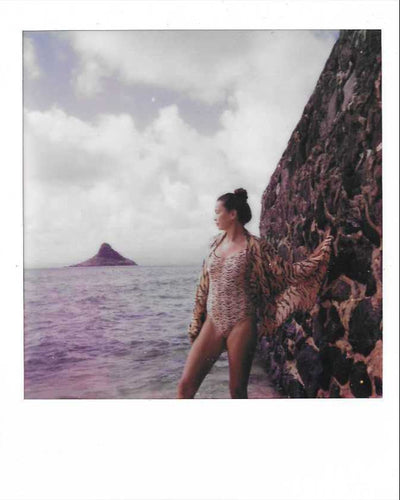 Women's Cross Back One-Piece Bikini in Wild Iwa