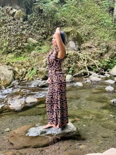 Womenʻs Flowy Bamboo Pants in Shell Quilt