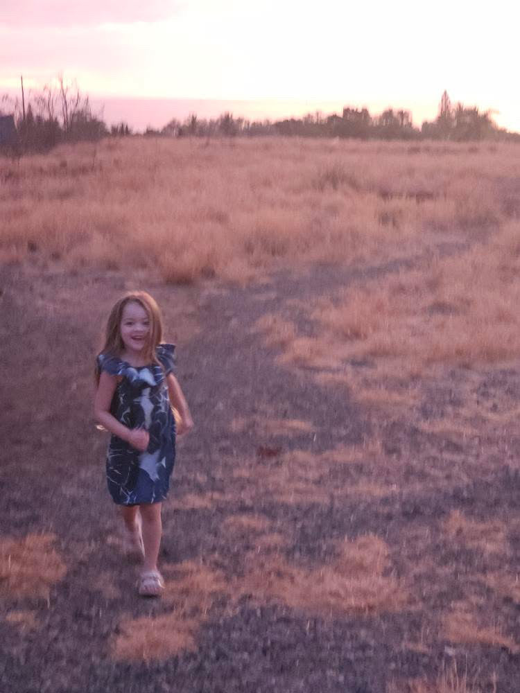 Girls Aloha Dress in Kalo Blues
