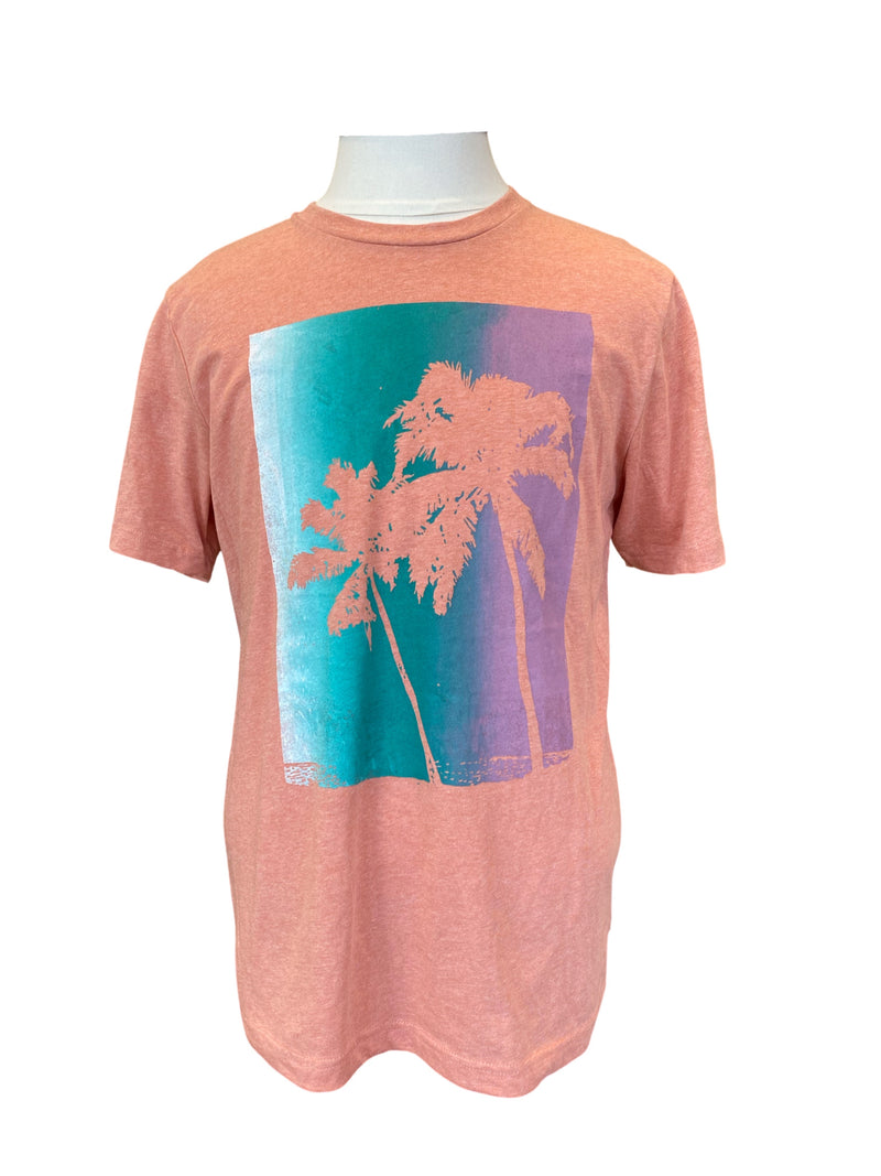 Two Palms Unisex Tee in Coral