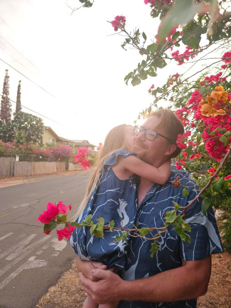 Girls Aloha Dress in Kalo Blues