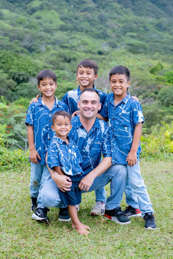 Mens Aloha Tee in Kalo Blues