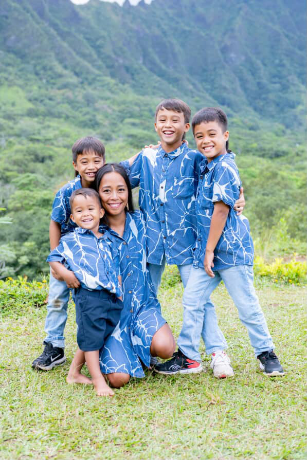 Keiki Boys Aloha Tee in Kalo Blues