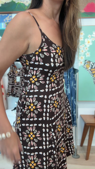 Women's Bamboo High-Low Flowy Dress In Shell Quilt