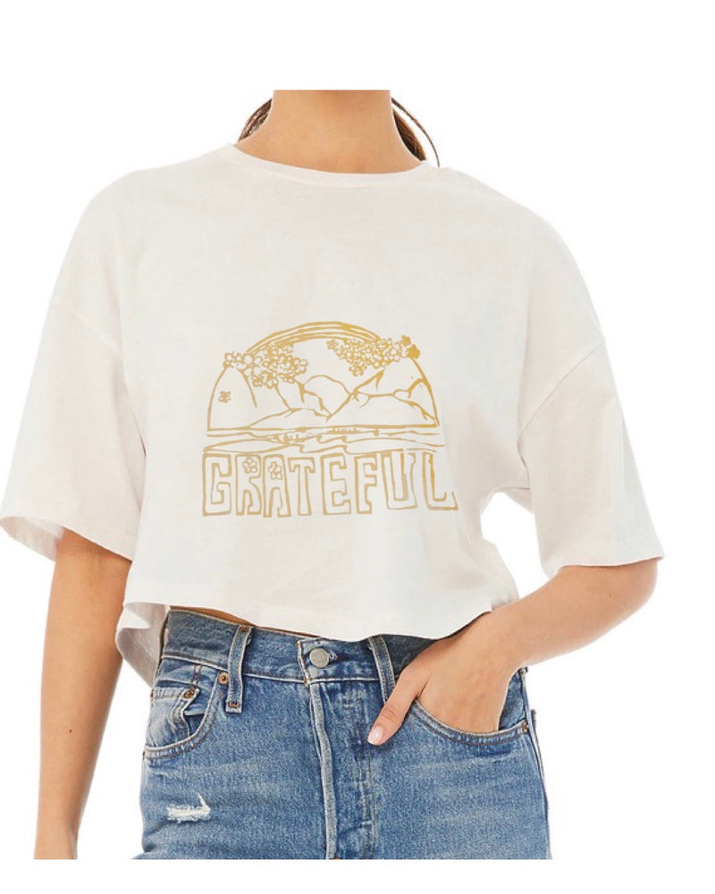 Grateful Cropped Tee In White